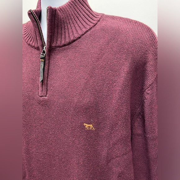 RODD & GUNN Men’s Deep cranberry 1/4 zip pullover sweater size 3XL. - Picture 3 of 14